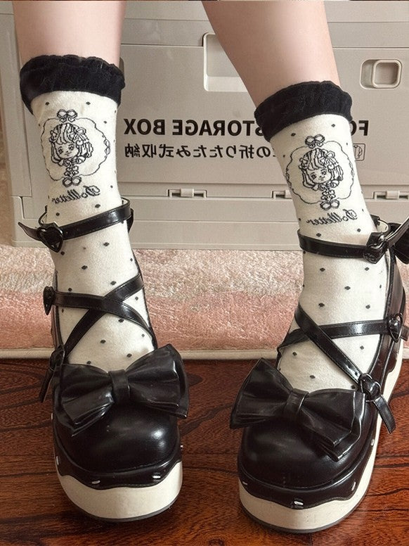 Design Platform Shoes Sweet Crisscross PU - Black