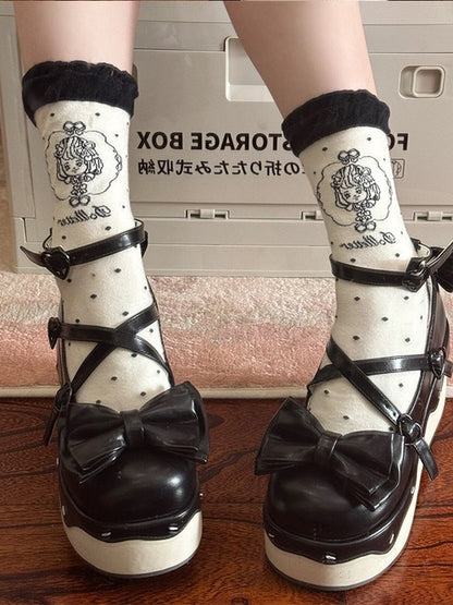 Design Platform Shoes Sweet Crisscross PU - Black