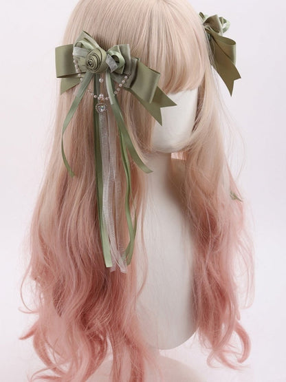 8 Bowknot Color Rose Sweet Hairclip Options Lolita