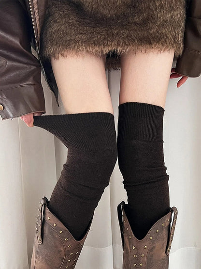 Stockings Ribbed (6 Colors) Knit Warm