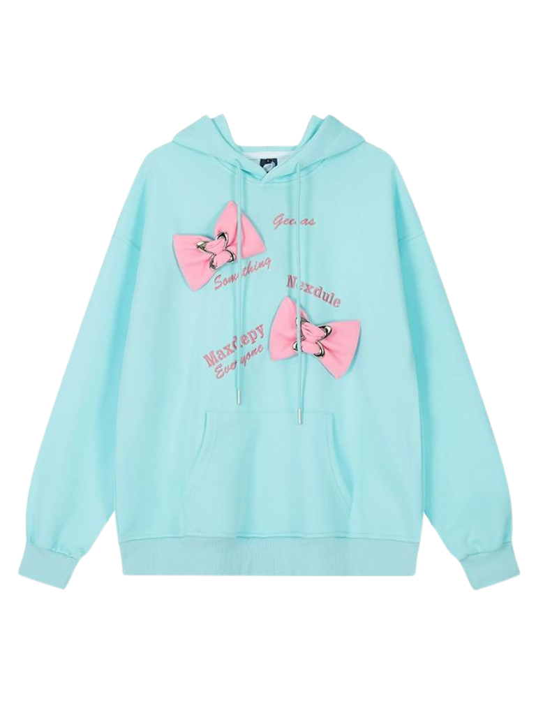 バッグ オーバーサイズ リボン ルーズトップ フード付き