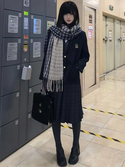 Length 42CM/45CM/55CM/65CM Plaid Uniform Pleated Skirt JK Green Pattern