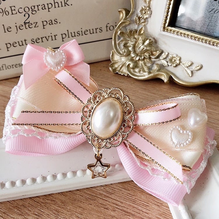 Star 2 Hime Bowknot Hairclip Lolita Options Charm