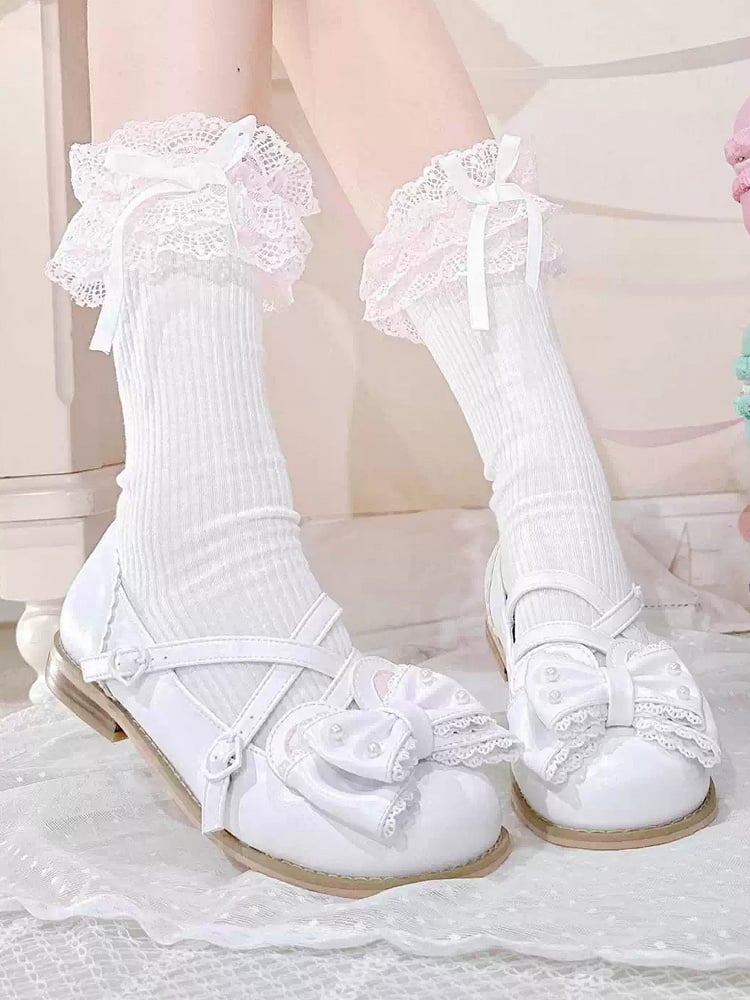 bei White Ear Bunny Crisscross Bow Top Design verziert mit Perlen