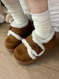 Platforms Plush Cozy Sweet Decor with Bows Lolita Interior 4.5cm Light Brown