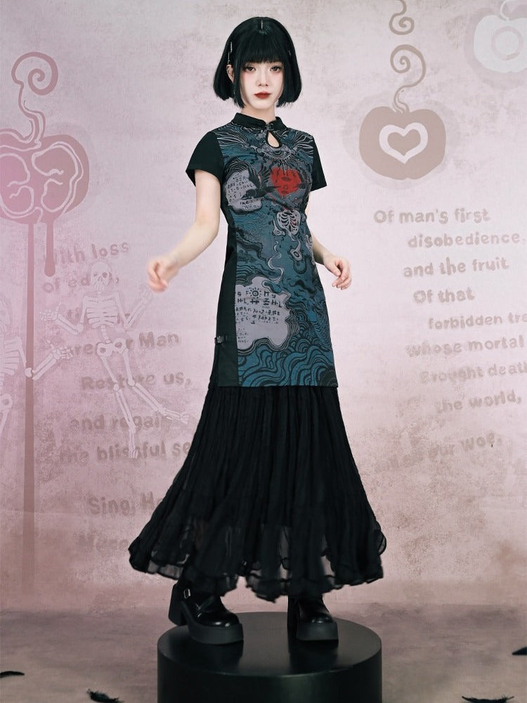 Crinkled Chiffon Maxi Skirt - Quirky Hut