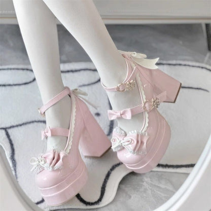 Lolita Round-Toe Heels – Sweet Elegant Cosplay Pumps