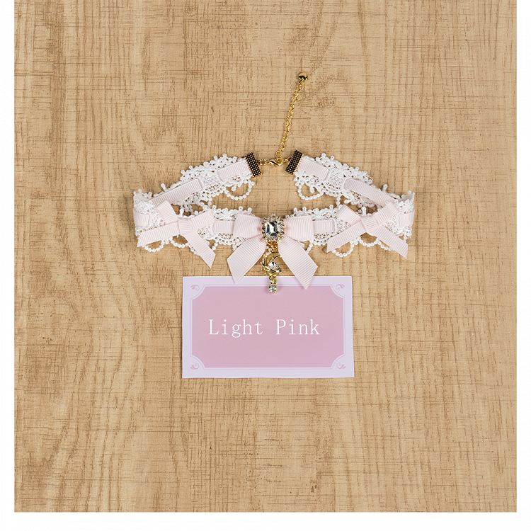 and Rhinestone Kei Crescent Bowknot Moon 5 Decor Jirai Star with Options Choker Color