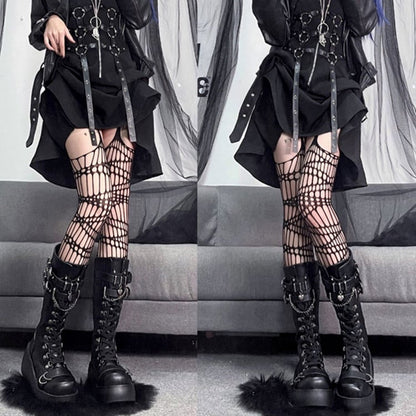 Design with Buckle Platform Knee-High Details