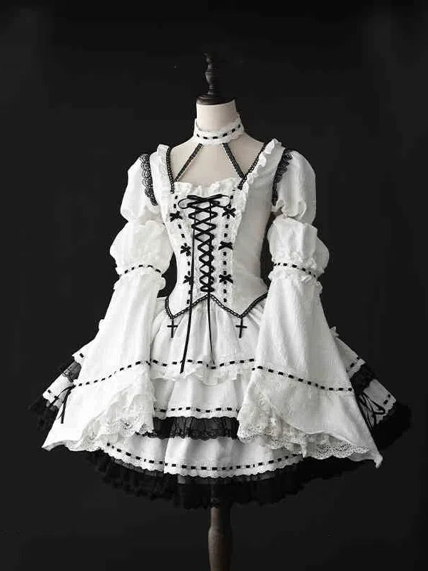 Girl Sleeves Top Outfit Skirt Lolita Detachable Fanart Magic Fashion Puff Gothic +
