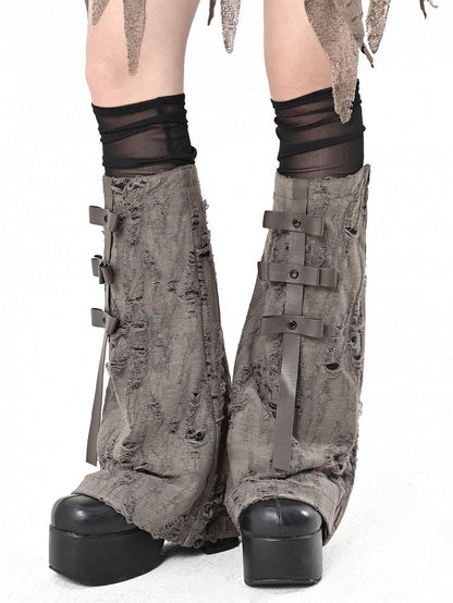 ブラウン ウェイストランド パンク レッグウォーマー