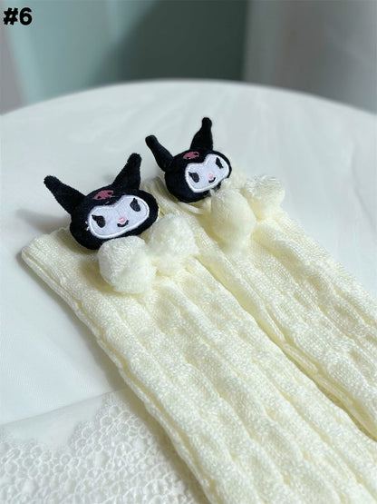 Weiße süße Lolita-Strick-Beinwärmer