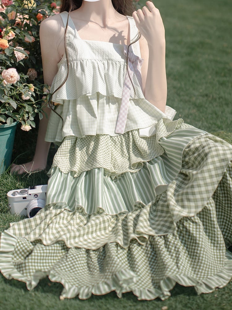 Rosa karierte Schleifenbrosche