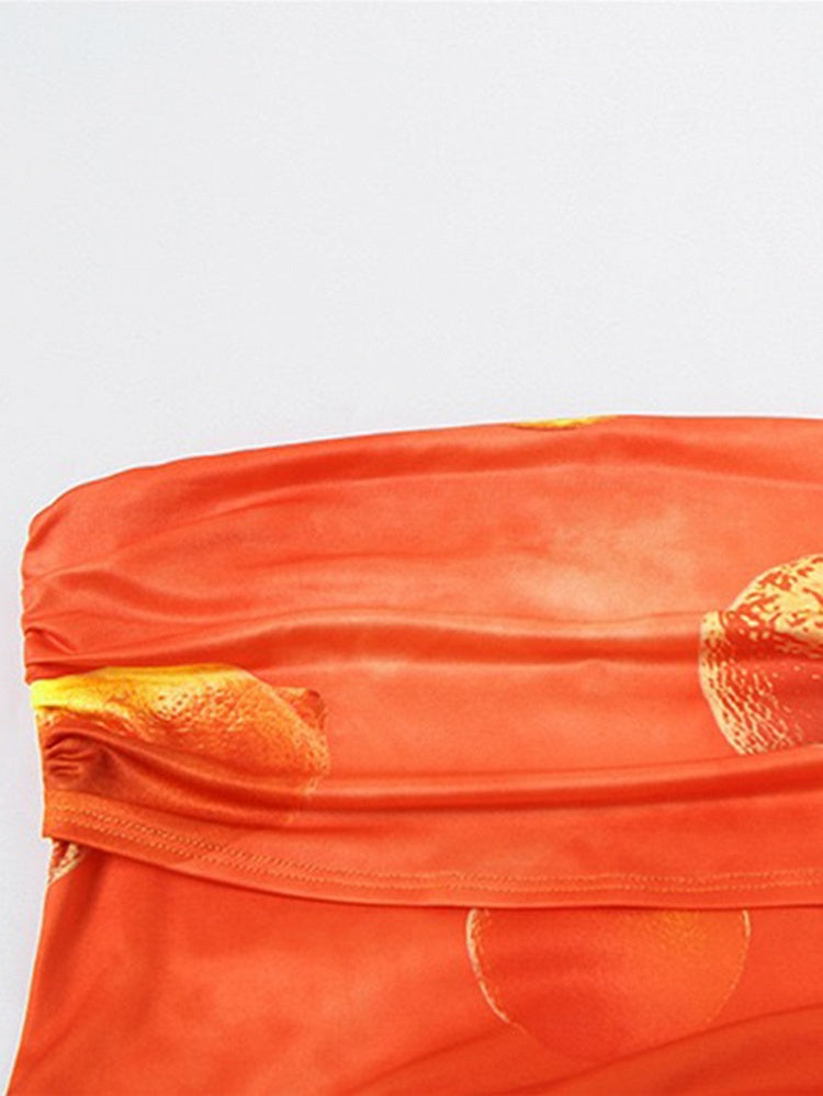 Holiday Orange Tube Sacrrum Kleid mit