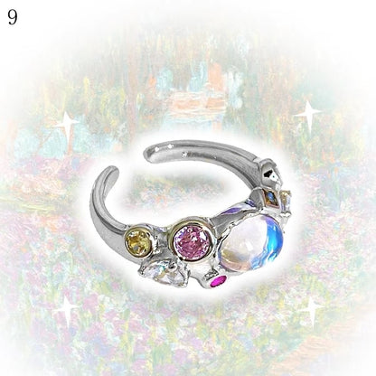 Strass verziert Optionen 9 Y2K Ring Bittersüß