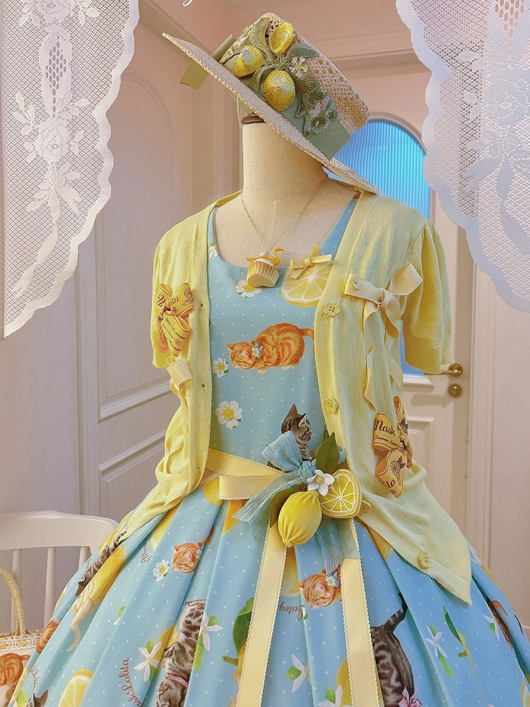 Yellow Short Sleeve Cardigan Jacket - Cutey Mask