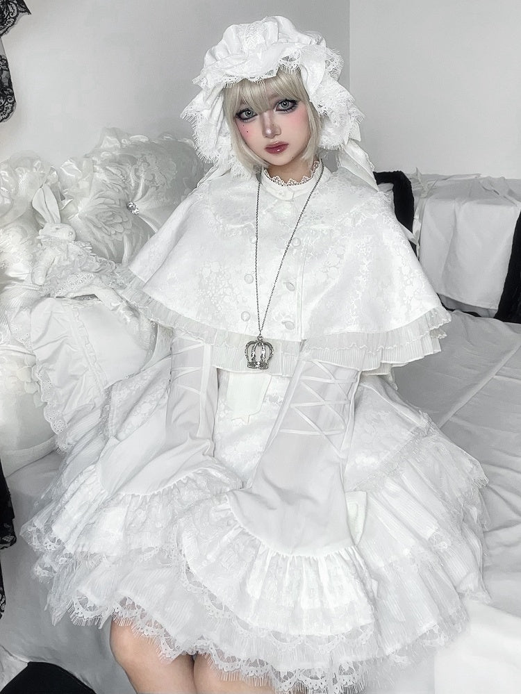 White Flared Sleeve Gothic Lolita Top