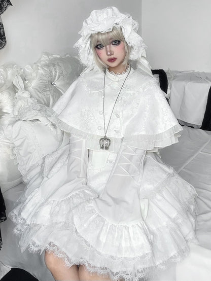 White Flared Sleeve Gothic Lolita Top