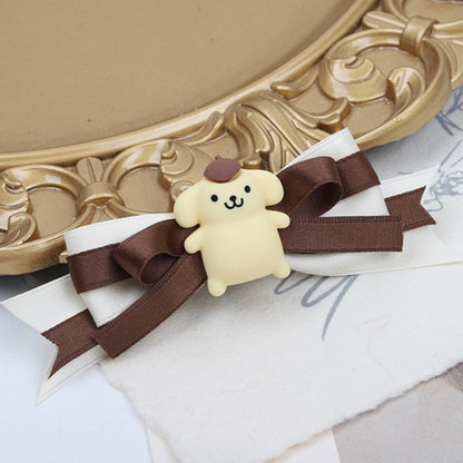 4 Options Sweet Hairclip Lolita Dog Yellow Bowknot