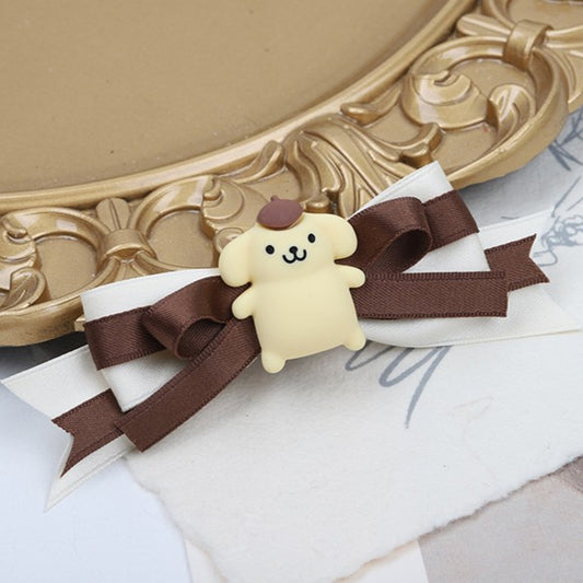 4 Options Sweet Hairclip Lolita Dog Yellow Bowknot