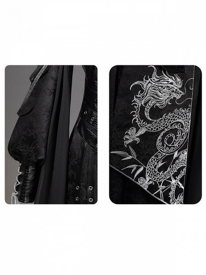 Dragon-Embroidered Han Ensemble with Corset & Trousers - Unknown Star