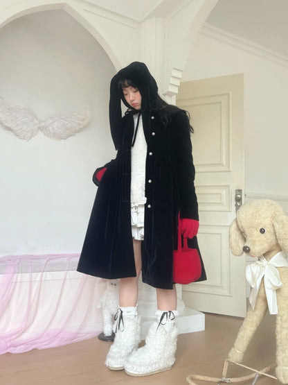 Adjustable Black Plush Bunny Ear Beanie