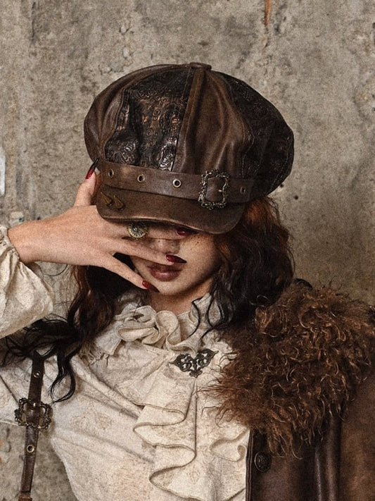 スタッドブラウンウェイストランドパンクハット