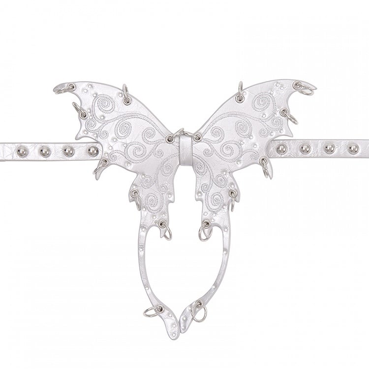 Punk Schwarz/Silber Schmetterling Choker
