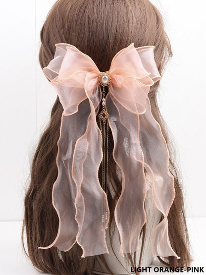 Color Hairclip Options 11 Lolita Organza Tassel Bowknot Pearl