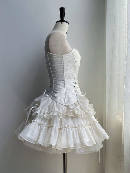 Details Lolita Top Corset White Gothic Lace-up