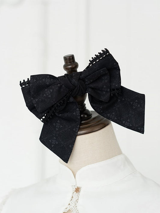 Black/White Hairclip Bow Lolita