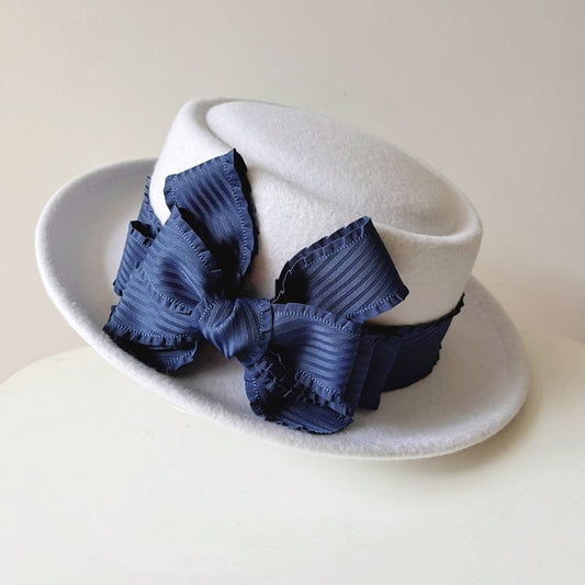Color Bow Hat Lolita 3 Options with Striped Accent Vintage –