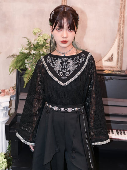 ヴィンテージシルバー 108CM チャイナドレス メンタルウエストチェーンスタイル