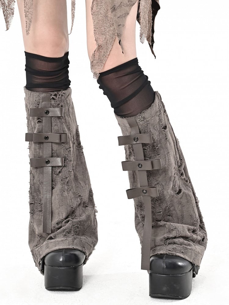 ブラウン ウェイストランド パンク レッグウォーマー