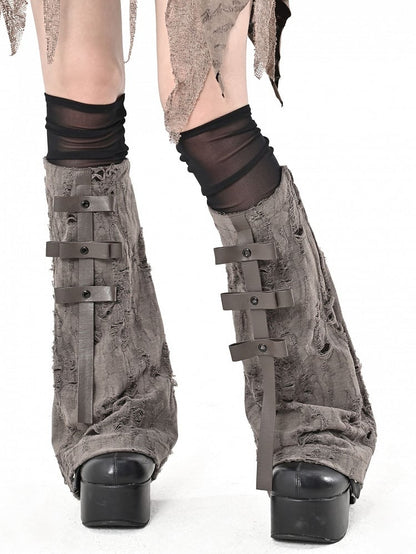 ブラウン ウェイストランド パンク レッグウォーマー