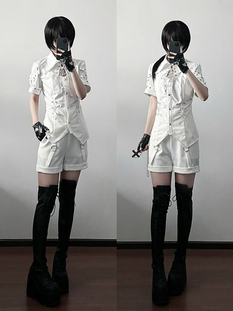 Lolita Shorts Ouji High White Waist