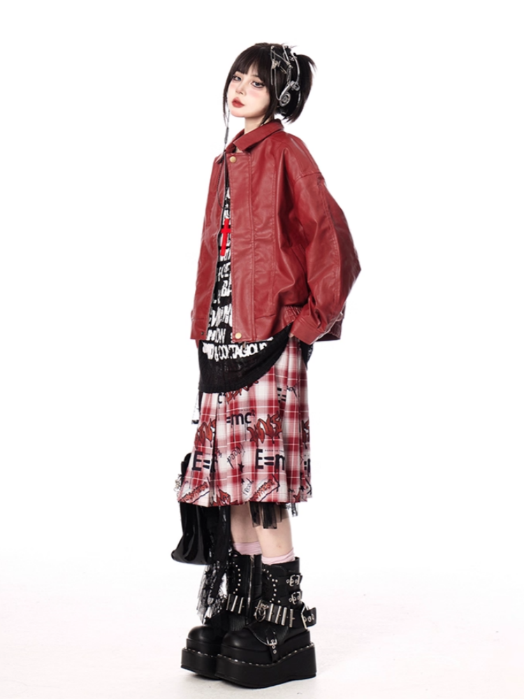 Plaid Red Waist Accessory