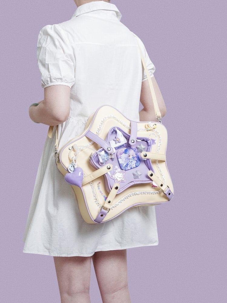 Style With Bag Starry 2-Way Ita Yellow  Purple Kawaii