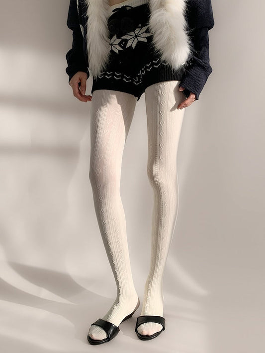 Pattern Tights (5 Colors) Knit Heart