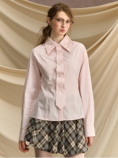 Mini Plaid Skirt Vintage Brown/Gray A-Line
