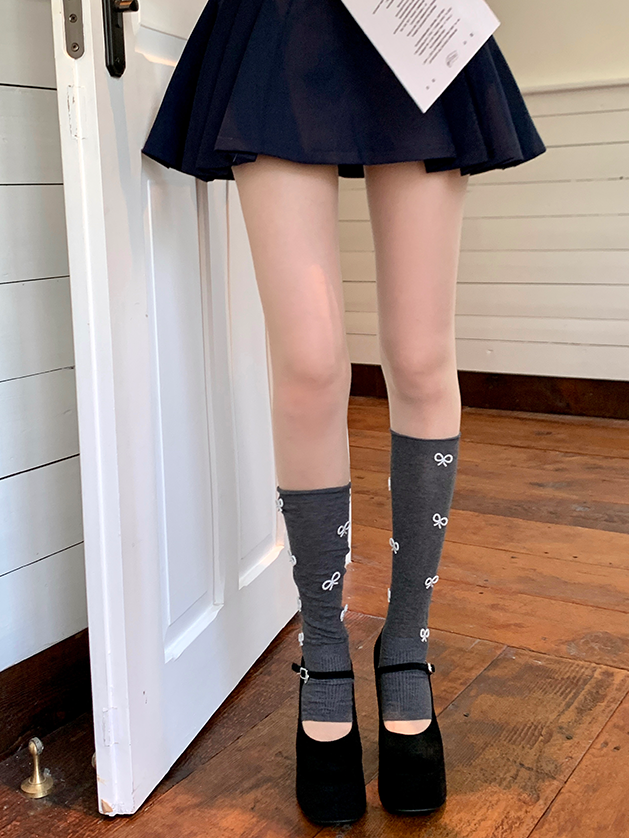 Pink/White/Green/Blue/Light Bowknots Leg Grey/Dark Ballet Warmers Style Grey/Black Beaded