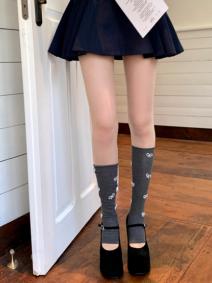 Pink/White/Green/Blue/Light Bowknots Leg Grey/Dark Ballet Warmers Style Grey/Black Beaded