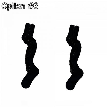 Bas (3 options) Sur le genou Dentelle à garniture