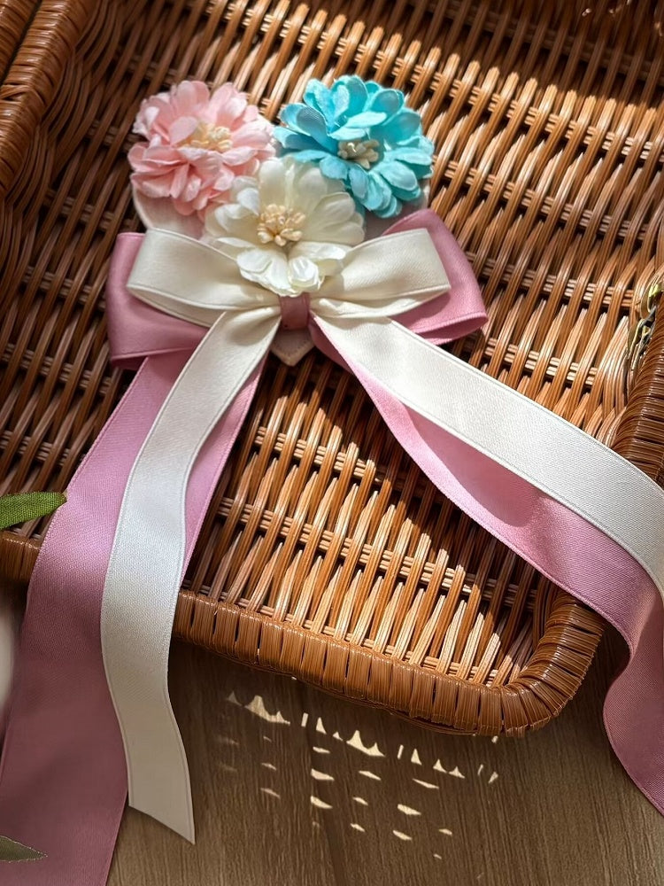 Decorated Flower Lolita Bow Brooch