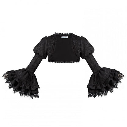 Vampire Black Bell Gothic Cuffs Long Layered Ruffle Lolita