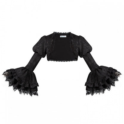 Bolero Cuffs Gothic Black Bell Ruffle Lolita Sleeves Layered Long