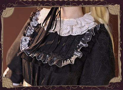 GOSICK Victorique De Blois Schwarzes Jacquardkleid im Lolita-Stil, Cosplay-Kostüm