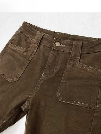 Star Flare mit Millard Fashion Print Braune Silhouette Jeans