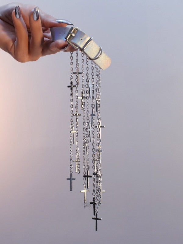 カフ タッセル サイバーパンク ブラック/シルバー/ブラウン デザイン チャーム アームクロス