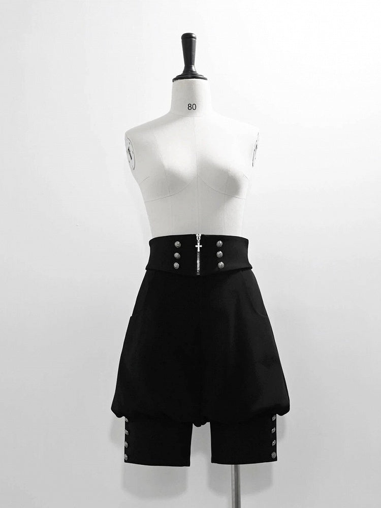 Black Ouji Lolita High Waist Knickerbockers Shorts - Princess Chronicles